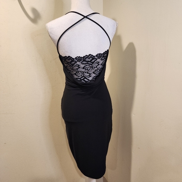 Windsor Black Lace Back High Skit Dress size S - Picture 4 of 12